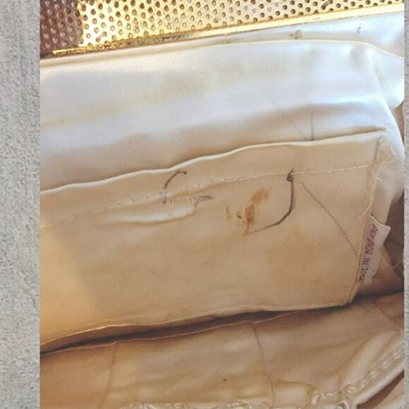 Vintage White Pearl Seeded Fashion Elegant Evening Handbag - Picture 3 of 6